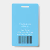 病院のパーソナライズされた社員のロゴと写真 バッジ (裏面)