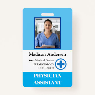 病院のパーソナライズされた社員のロゴと写真 バッジ