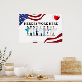 病院のヒーロー達がここで働いています アイコン スタッフをカスタマイズ ポスター