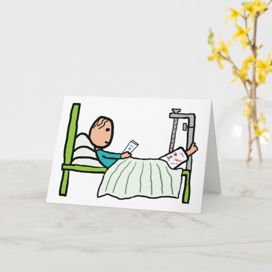 病院のベッド カード (黄色い花)