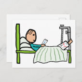 病院のベッド ポストカード (正面/裏面)