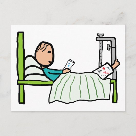 病院のベッド ポストカード (正面)