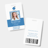 病院の医師アシスタントのセキュリティID写真 バッジ (正面&裏面)