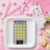 病院の建物の緊急入口 ペーパープレート (パーティー)