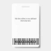 病院の来院者名ロゴ写真バーコードID バッジ (裏面)