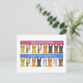 病院の猫漫画からお帰り ポストカード (スタンド正面)