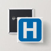 病院の記号 缶バッジ (正面&裏面)