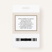 病院または会社の写真IDとバーコードタン バッジ (裏面)