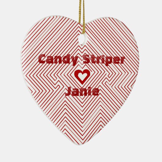 病院キャンデーストライパーのギフトのギフトのハートのオーナメント セラミックオーナメント (右)