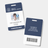 病院クリニック医師従業員バーコードID バッジ (正面＆裏面)