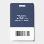 病院クリニック医師従業員バーコードID バッジ (裏面)