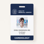 病院クリニック医師従業員バーコードID バッジ (正面)