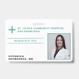 病院グリーンメディカルドクターロゴ写真ID バッジ