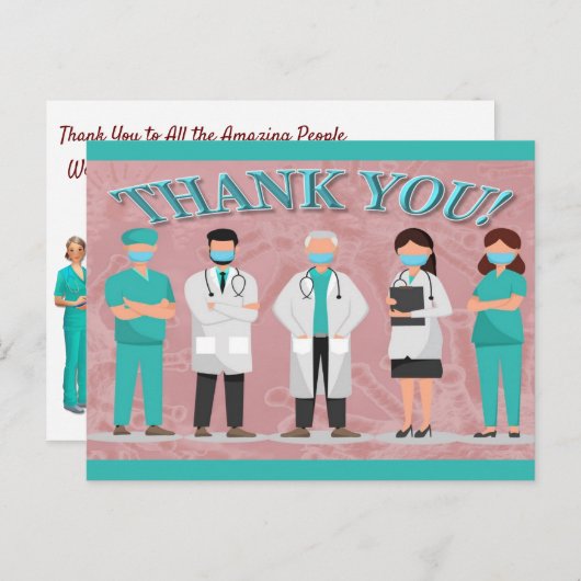 病院スタッフへの感謝のポストカード ポストカード (正面/裏面)