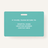 病院スタッフナースIDバッジ バッジ (裏面)