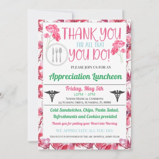 病院スタッフ評価週フローラ 招待状 (正面)