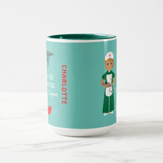 病院ナースパーソナライズされた感謝状 マグカップ (中央)