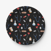 病院ナース医療機器パターン ペーパープレート (正面)