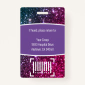 病院パーソナライズされたグリッター従業員写真ID  バッジ (裏面)