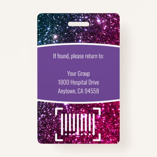 病院パーソナライズされたグリッター従業員写真ID  バッジ (裏面)