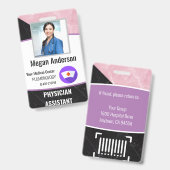 病院パーソナライズされた大理石従業員の写真ID バッジ (Front & Back)