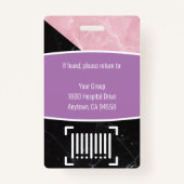 病院パーソナライズされた大理石従業員の写真ID バッジ (裏面)