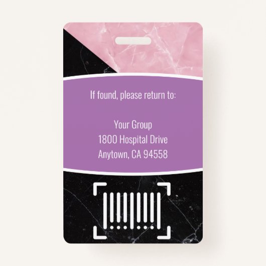 病院パーソナライズされた大理石従業員の写真ID バッジ (裏面)