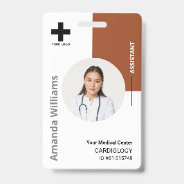 病院パーソナライズされた従業員のロゴと写真 バッジ