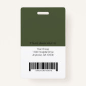 病院パーソナライズされた従業員のロゴと写真 バッジ (裏面)