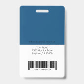 病院パーソナライズされた従業員のロゴと写真 バッジ (裏面)