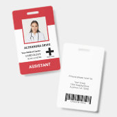 病院パーソナライズされた従業員のロゴと写真 バッジ (表裏)