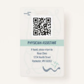 病院パーソナライズされた従業員のロゴと写真IDが間違っている バッジ (裏面)