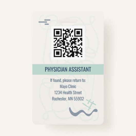 病院パーソナライズされた従業員のロゴと写真IDが間違っている バッジ (裏面)