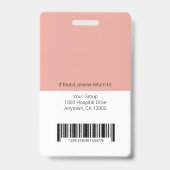 病院パーソナライズされた従業員のロゴと写真IDが間違っている バッジ (Back)