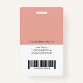 病院パーソナライズされた従業員のロゴと写真IDが間違っている バッジ (裏面)