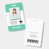 病院パーソナライズされた従業員のロゴと写真IDが間違っている バッジ (表裏)