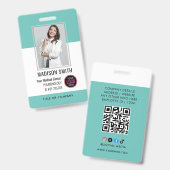 病院パーソナライズされた従業員のロゴと写真IDが間違っている バッジ (正面&裏面)