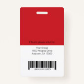 病院パーソナライズされた従業員のロゴと写真IDが間違っている バッジ (裏面)