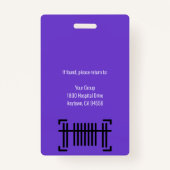 病院パーソナライズされた従業員のロゴと写真IDが間違っている バッジ (裏面)