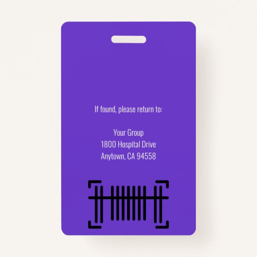 病院パーソナライズされた従業員のロゴと写真IDが間違っている バッジ (裏面)