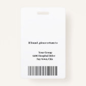 病院パーソナライズされた従業員のロゴと写真IDが間違っている バッジ (裏面)