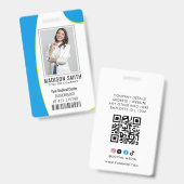 病院パーソナライズされた従業員のロゴと写真IDが間違っている バッジ (正面&裏面)