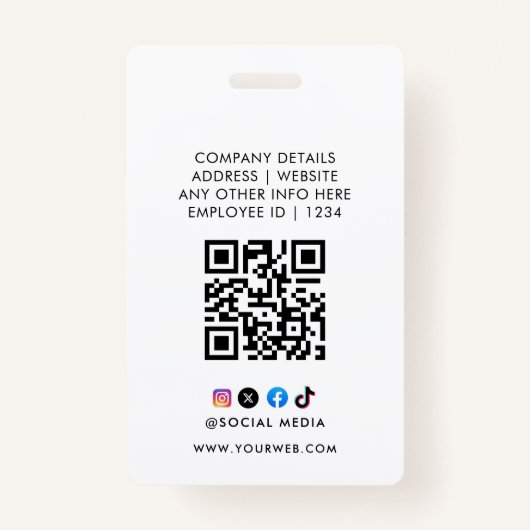 病院パーソナライズされた従業員のロゴと写真IDが間違っている バッジ (裏面)