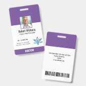 病院パーソナライズされた従業員のロゴと写真ID バッジ (正面＆裏面)