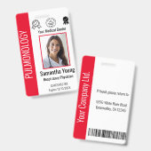 病院パーソナライズされた従業員のロゴと写真ID バッジ (Front & Back)