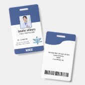 病院パーソナライズされた従業員のロゴと写真ID バッジ (正面＆裏面)