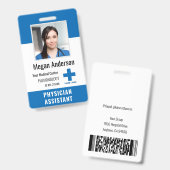 病院パーソナライズされた従業員のロゴと写真ID バッジ (表裏)