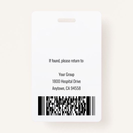 病院パーソナライズされた従業員のロゴと写真ID バッジ (裏面)