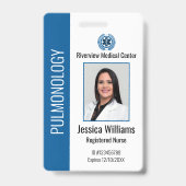 病院パーソナライズされた従業員のロゴと写真ID バッジ (Front)