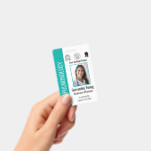 病院パーソナライズされた従業員のロゴと写真ID バッジ (手持ち)